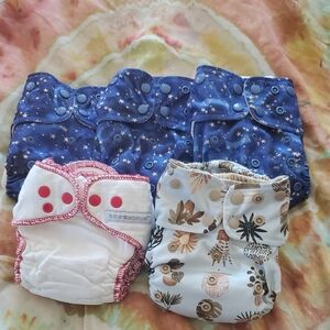 Cloth Diaper Lot 5 Pc Lot- Lighthouse Kids, Etc